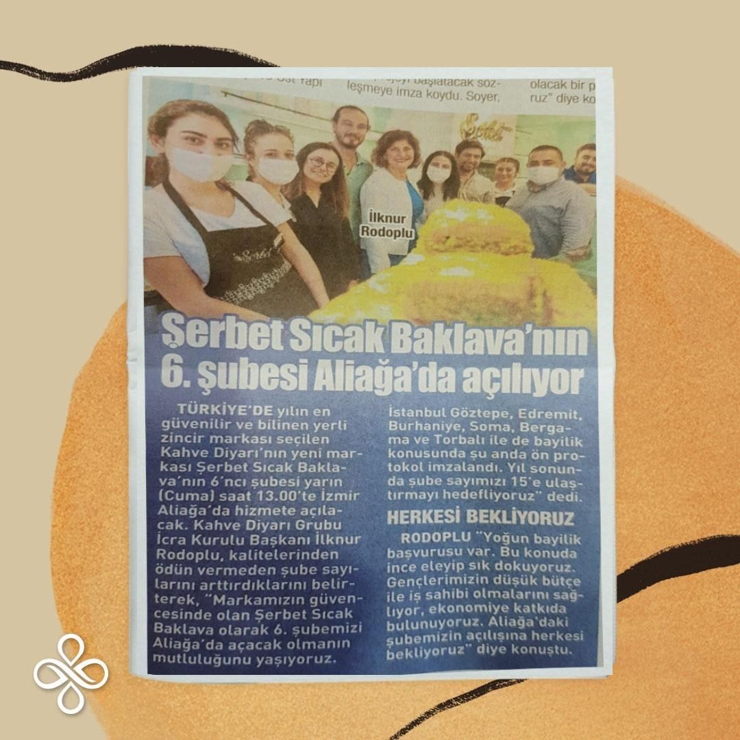 Şerbet Sıcak Baklava’nın 6. şubesi Aliağa’da açılıyor